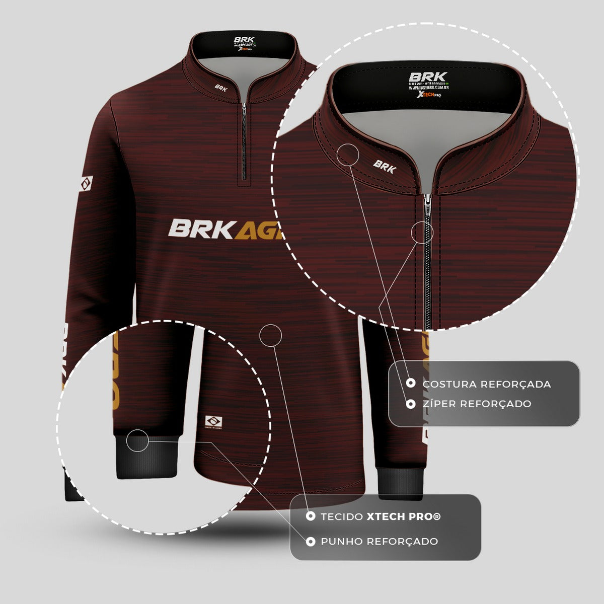Camisa Agro Brk Mescla Marrom Yellowstone com Proteção Solar UV50+ - Brk Agro