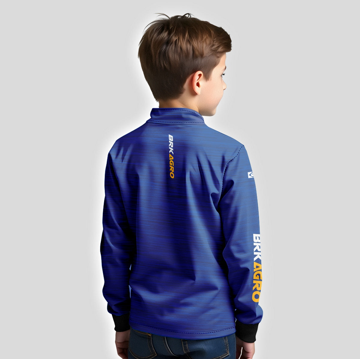 Camisa Agro Infantil Brk Mescla Azul Royal com Proteção UV50 - Brk Agro