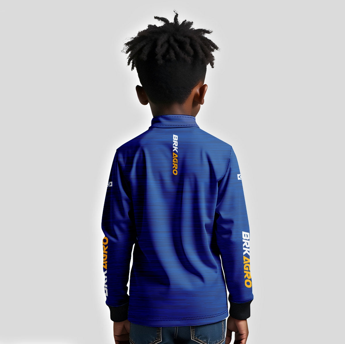 Camisa Agro Infantil Brk Mescla Azul Royal com Proteção UV50 - Brk Agro