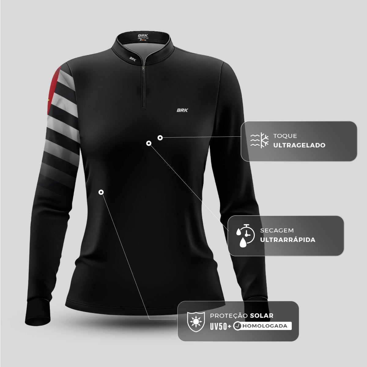 Camisa Feminina Brk São Paulo com Proteção U50 - Brk Agro