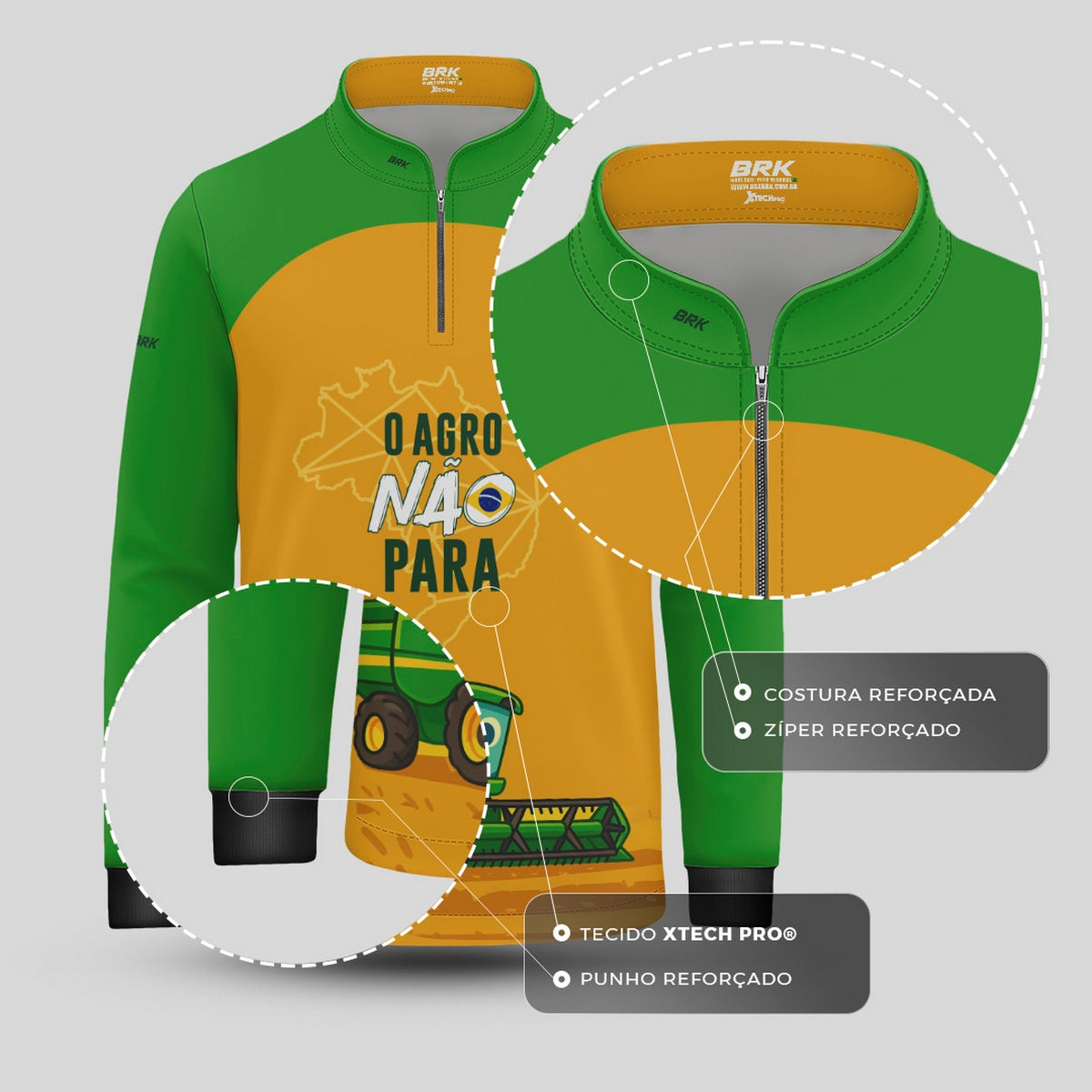 Camisa Agro Kids Brk O Agro Não Para com Proteção UV50 - Brk Agro