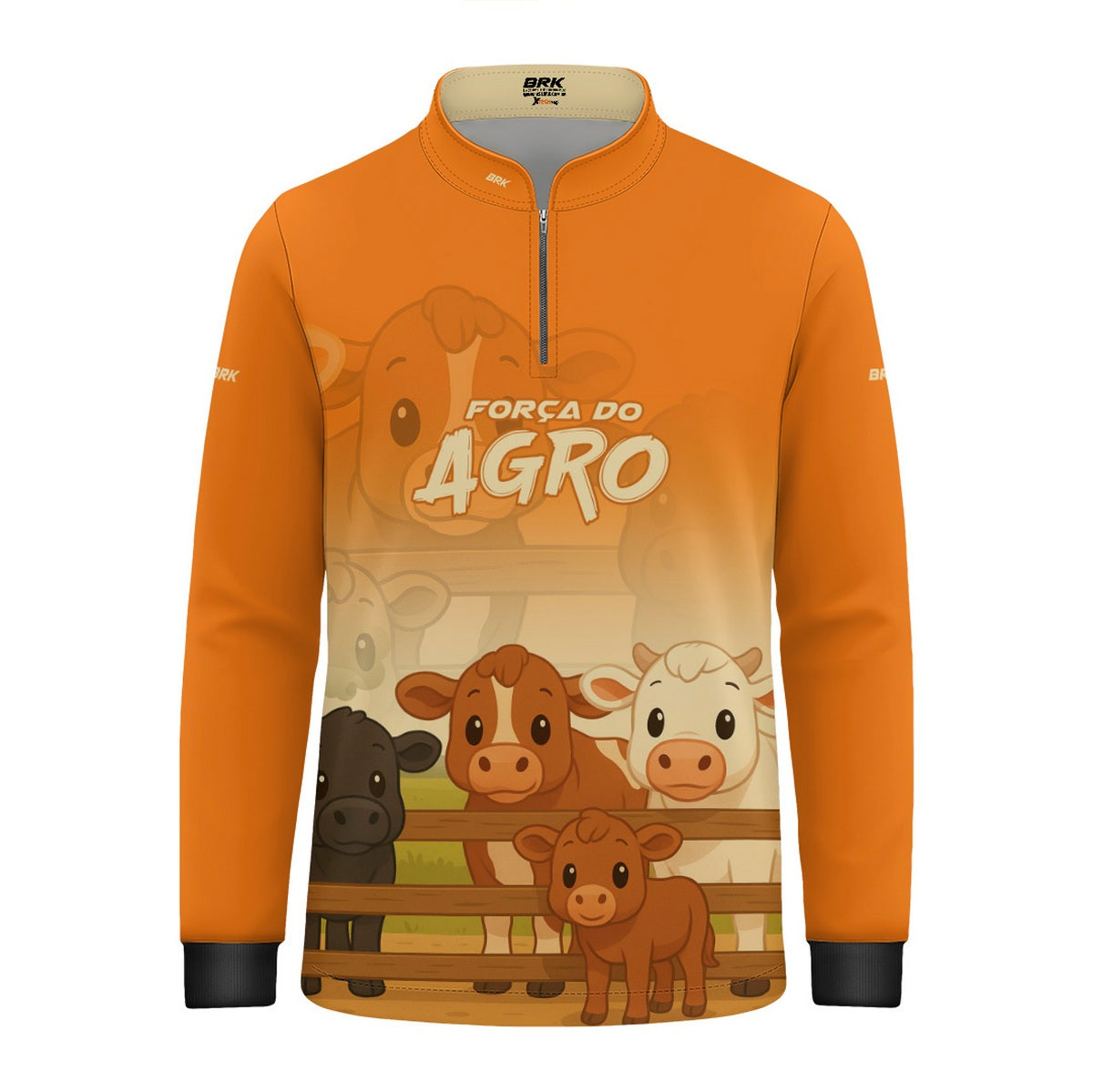 Camisa Agro Kids Brk Laranja Animais do Campo c/ UV50 + Revista para Colorir e Envio FULL