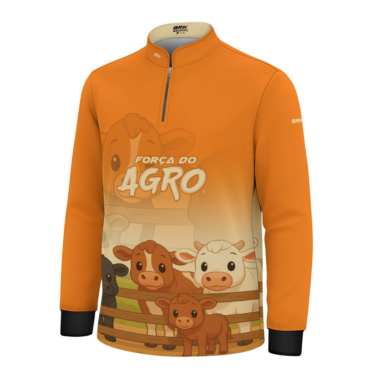 Camisa Agro Kids Brk Laranja Animais do Campo com Proteção UV50 - Brk Agro