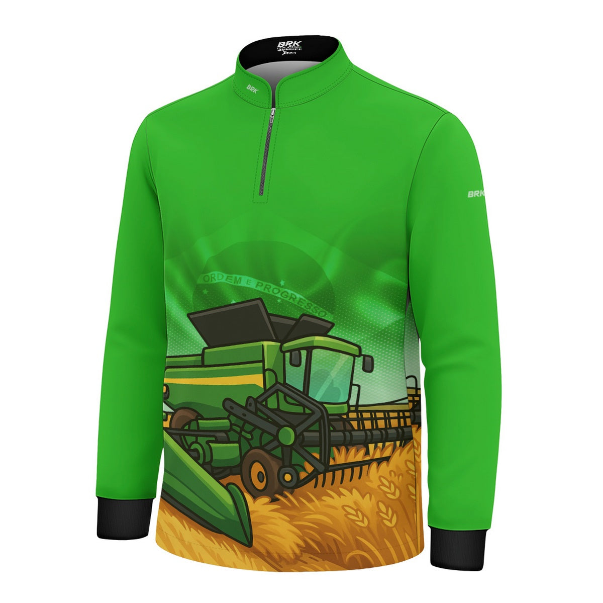 Camisa Agro Kids Brk Verde Colheitadeira com Proteção UV50 - Brk Agro