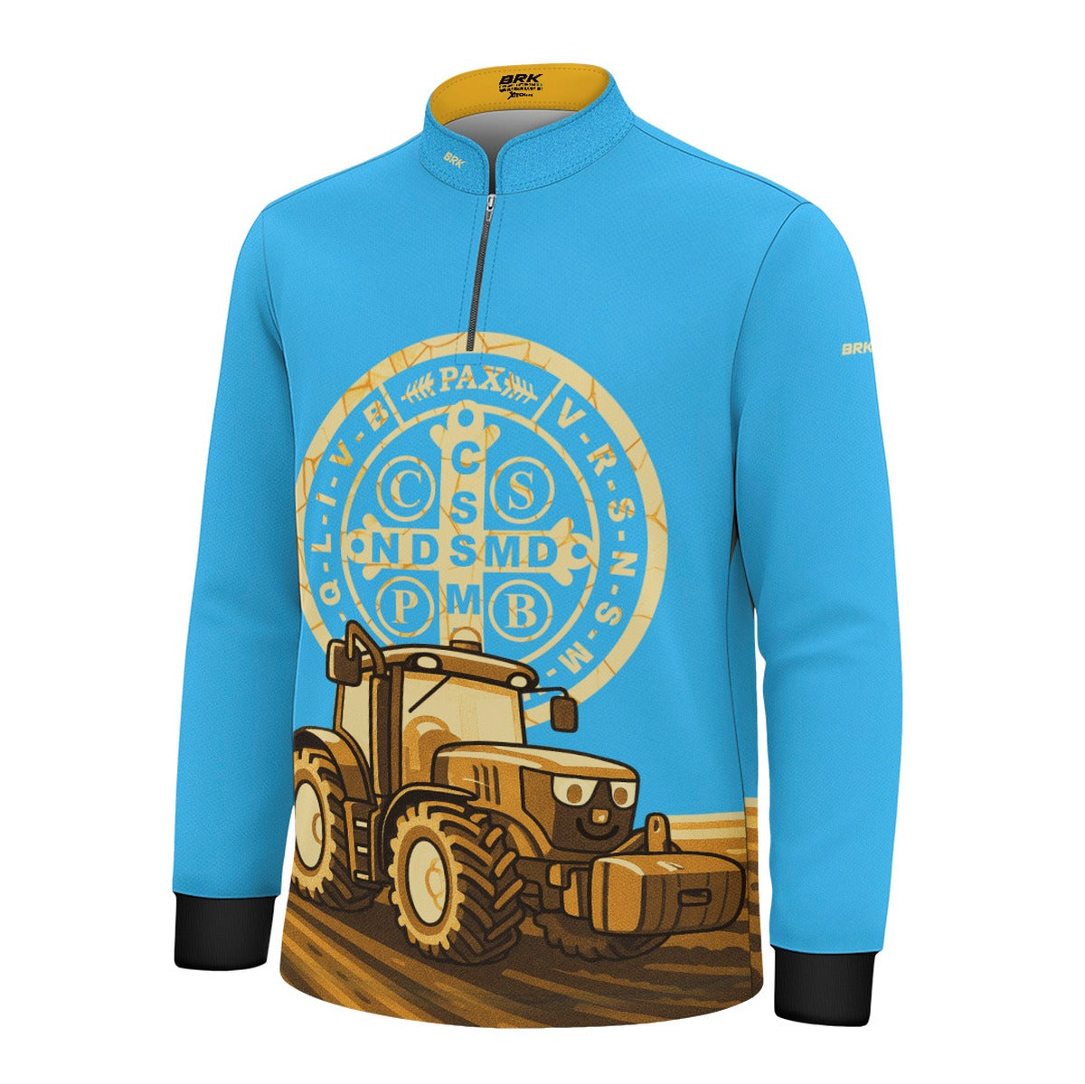 Camisa Agro Kids Brk Medalha de São Bento c/ UV50 + Revista para Colorir e Envio FULL