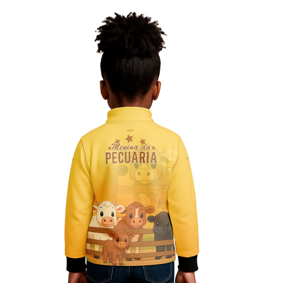Camisa Agro Kids Brk Amarela Menina da Pecuária com Proteção UV50 - Brk Agro