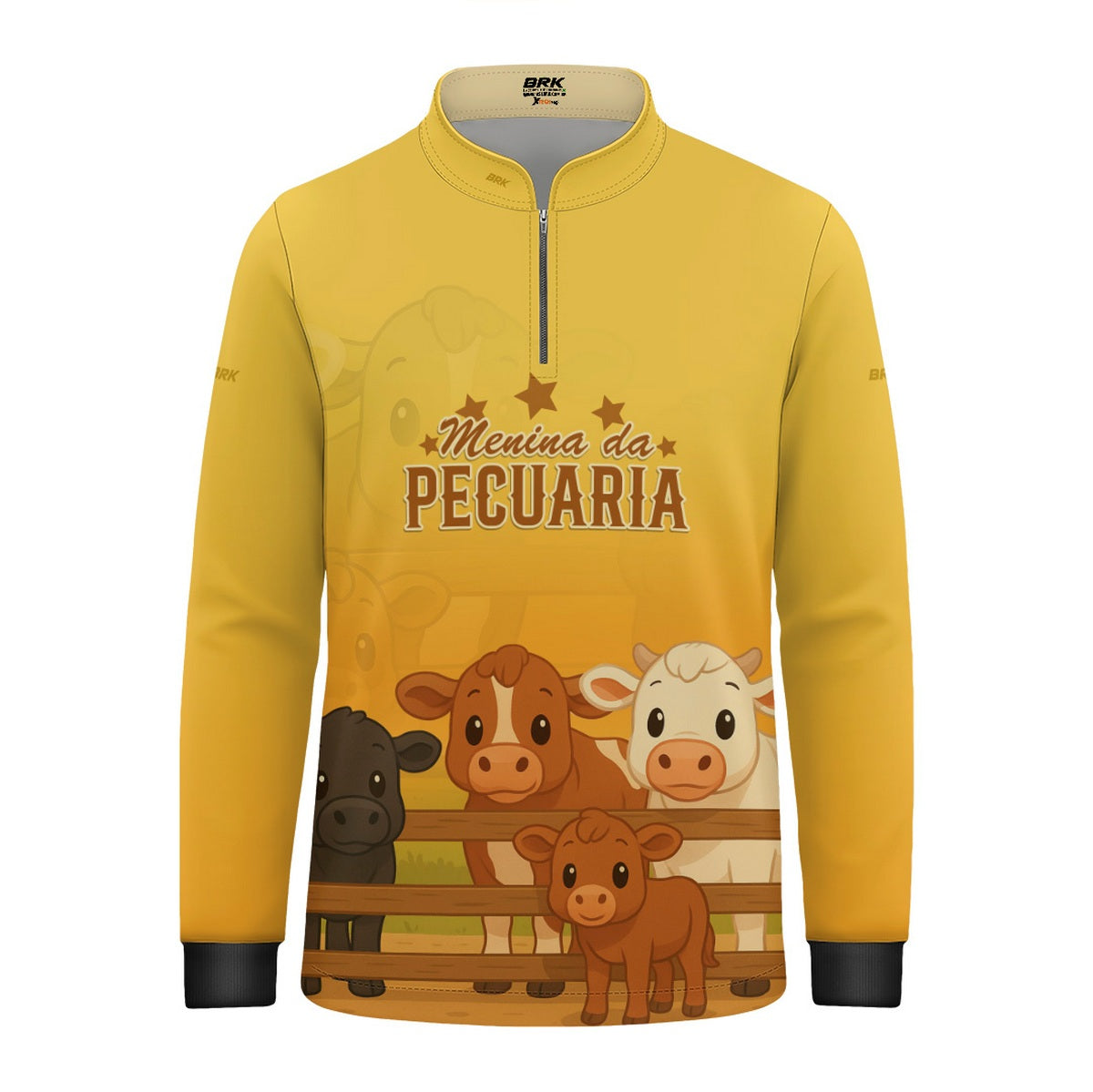Camisa Agro Kids Brk Amarela Menina da Pecuária com Proteção UV50 - Brk Agro
