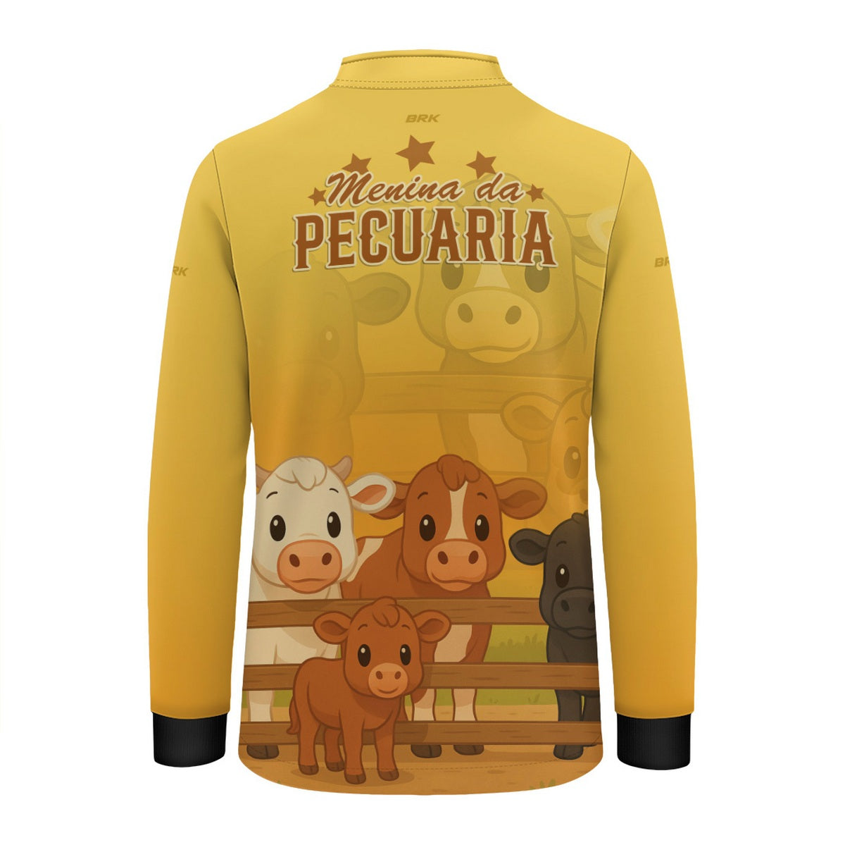 Camisa Agro Kids Brk Amarela Menina da Pecuária com Proteção UV50 - Brk Agro