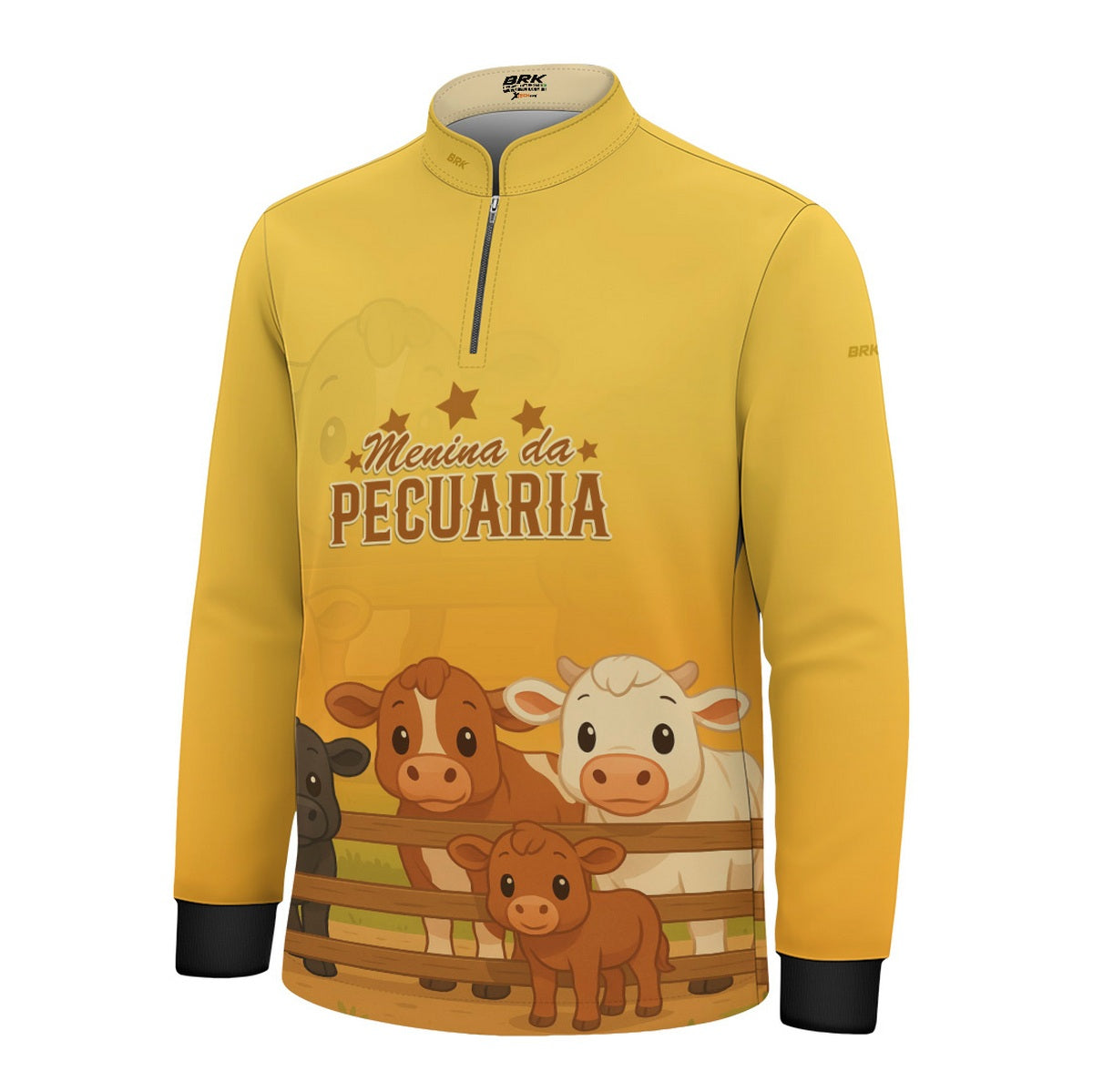 Camisa Agro Kids Brk Amarela Menina da Pecuária com Proteção UV50 - Brk Agro