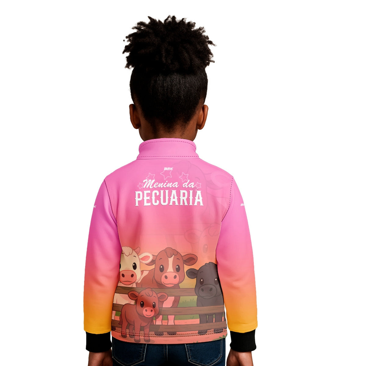 Camisa Agro Kids Brk Rosa Menina da Pecuária com Proteção UV50 - Brk Agro