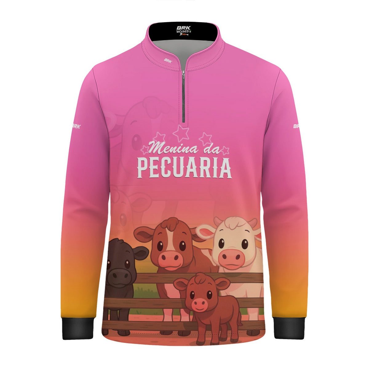 Camisa Agro Kids Brk Rosa Menina da Pecuária c/ UV50 + Revista para Colorir e Envio FULL - Brk Agro