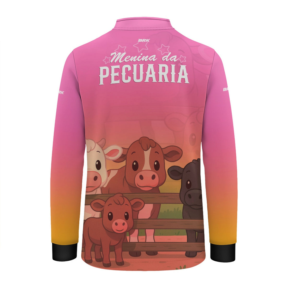 Camisa Agro Kids Brk Rosa Menina da Pecuária com Proteção UV50 - Brk Agro
