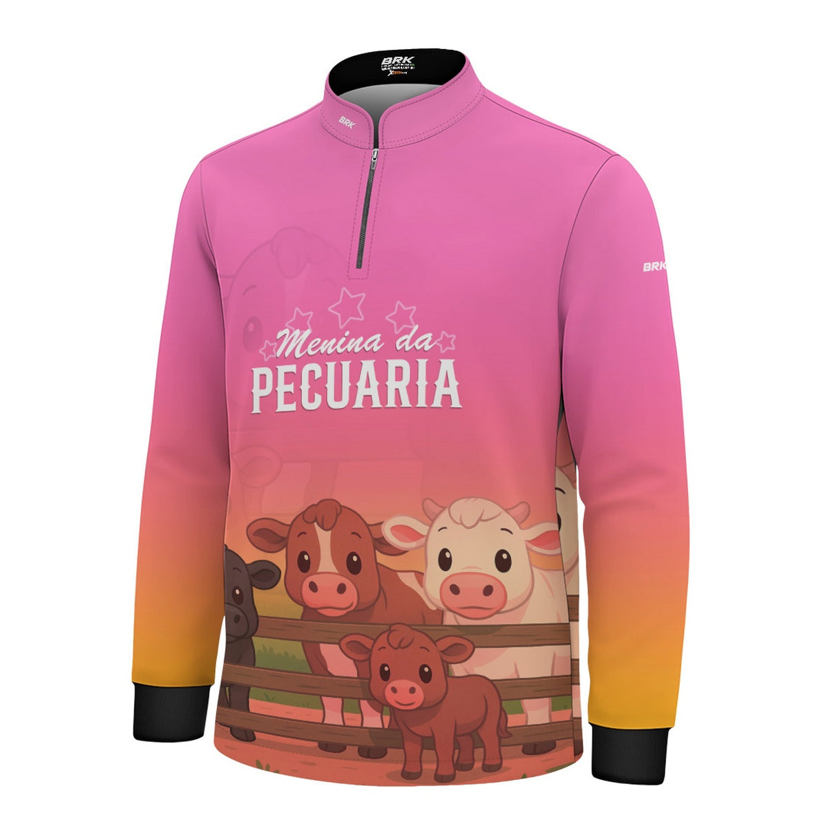Camisa Agro Kids Brk Rosa Menina da Pecuária com Proteção UV50 - Brk Agro