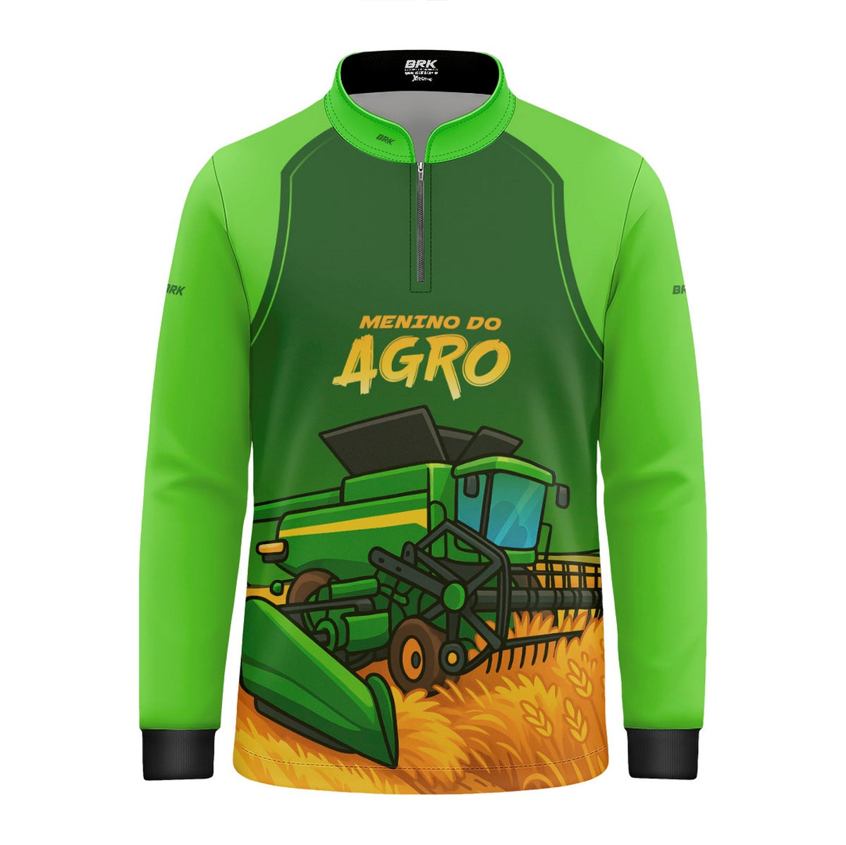 Camisa Agro Kids Brk Verde Menino do Agro c/ UV50 + Revista para Colorir e Envio FULL - Brk Agro