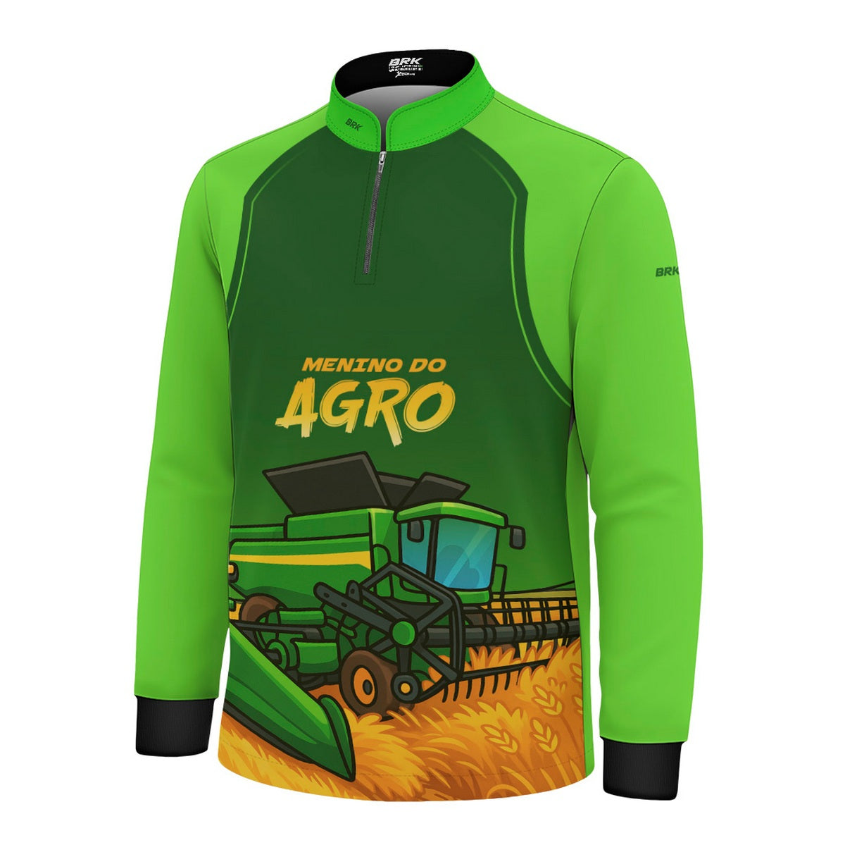 Camisa Agro Kids Brk Verde Menino do Agro c/ UV50 + Revista para Colorir e Envio FULL - Brk Agro