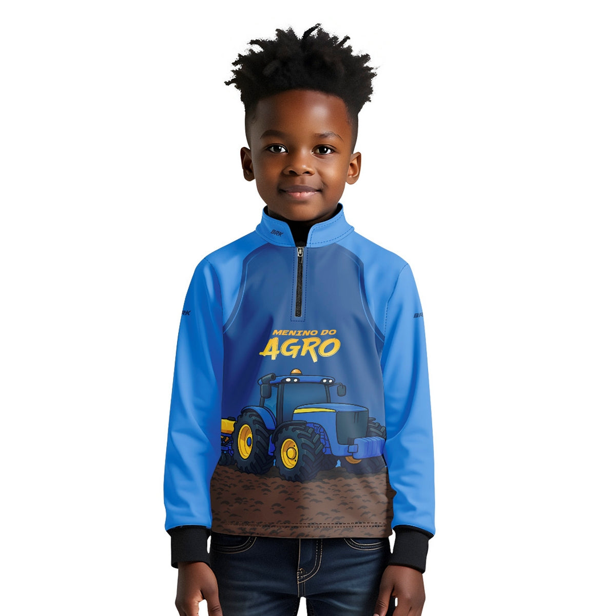 Camisa Agro Kids Brk Azul Menino do Agro com Proteção UV50 - Brk Agro