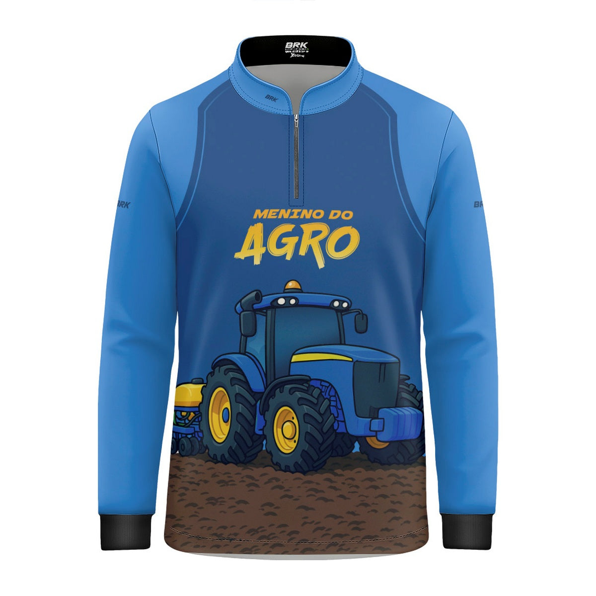 Camisa Agro Kids Brk Azul Menino do Agro c/ UV50 + Revista para Colorir e Envio FULL