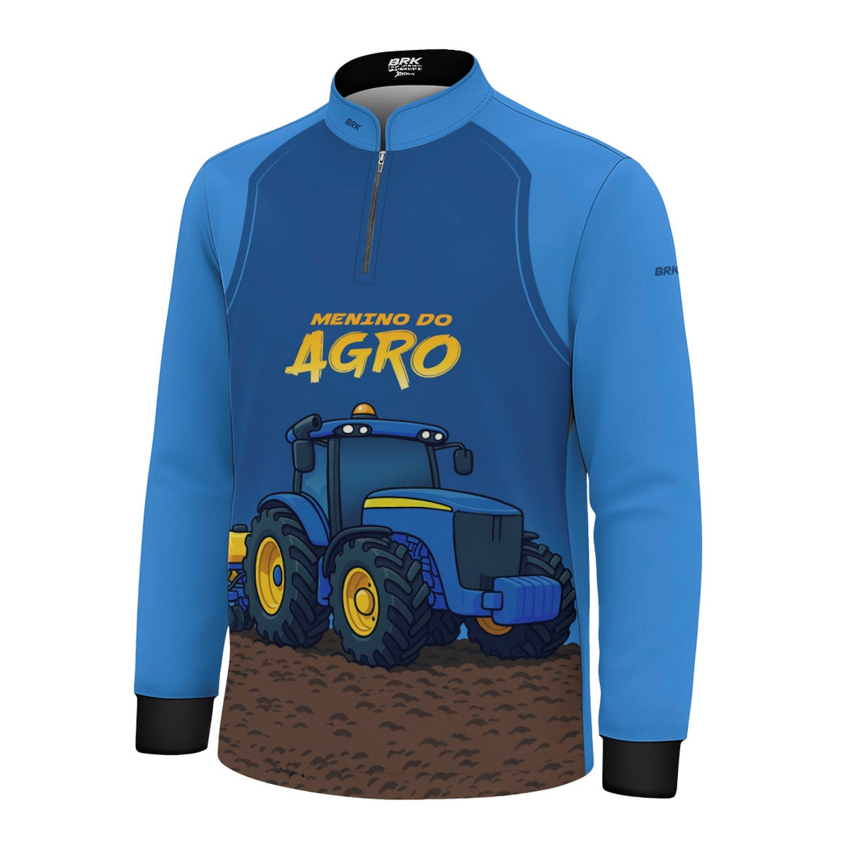 Camisa Agro Kids Brk Azul Menino do Agro c/ UV50 + Revista para Colorir e Envio FULL