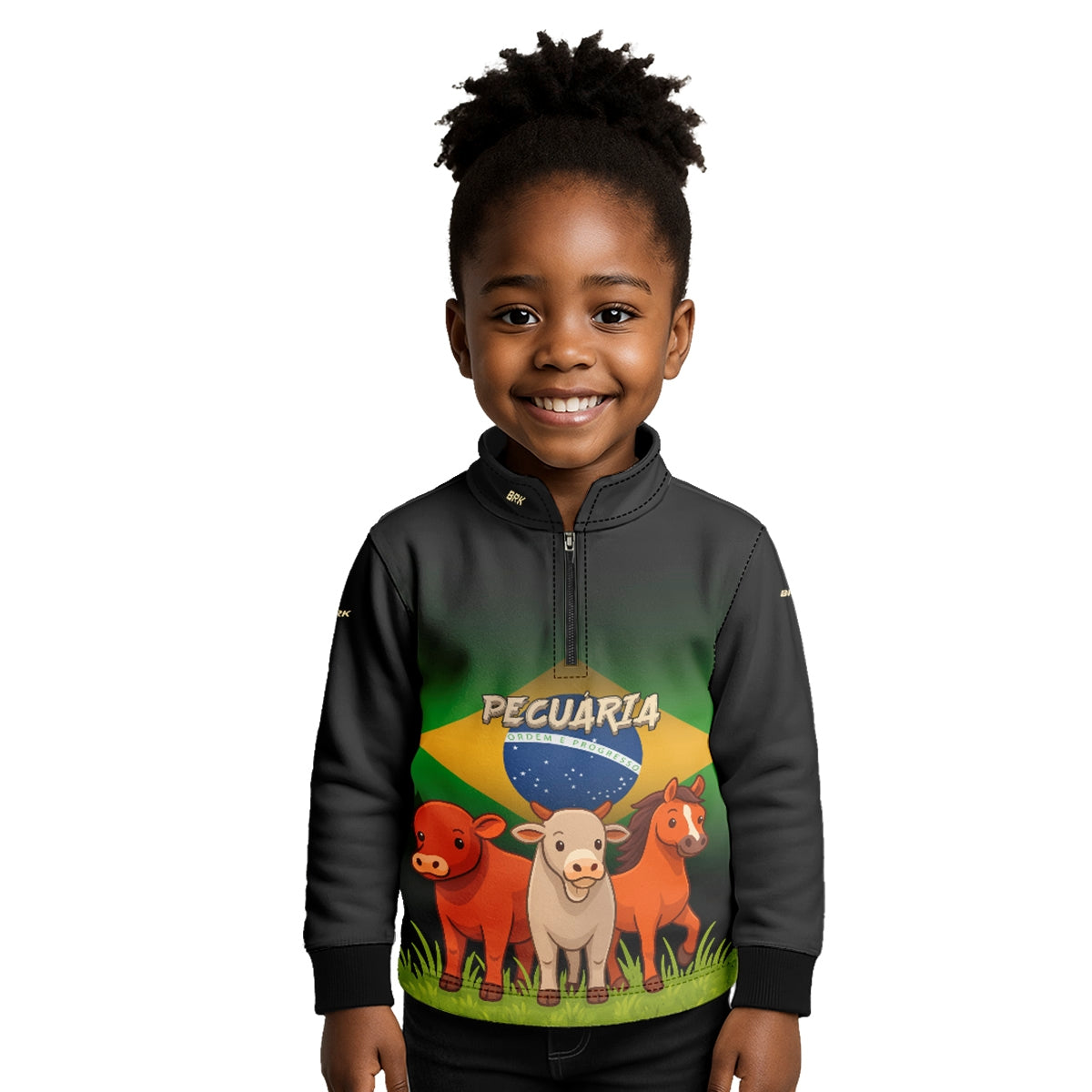 Camisa Agro Kids Brk Bandeira do Brasil Pecuária com Proteção UV50 - Brk Agro