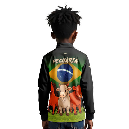 Camisa Agro Kids Brk Bandeira do Brasil Pecuária com Proteção UV50 - Brk Agro