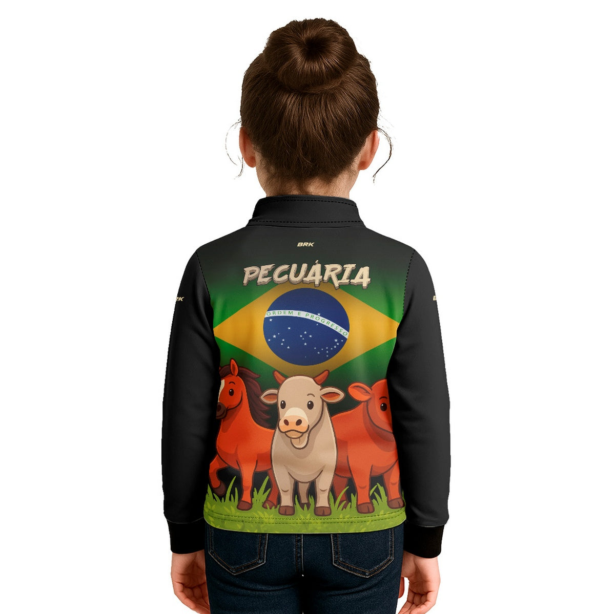 Camisa Agro Kids Brk Bandeira do Brasil Pecuária com Proteção UV50 - Brk Agro