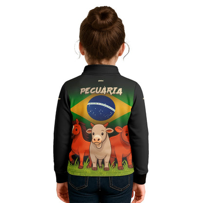 Camisa Agro Kids Brk Bandeira do Brasil Pecuária com Proteção UV50 - Brk Agro