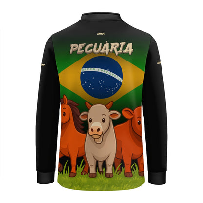 Camisa Agro Kids Brk Bandeira do Brasil Pecuária com Proteção UV50 - Brk Agro