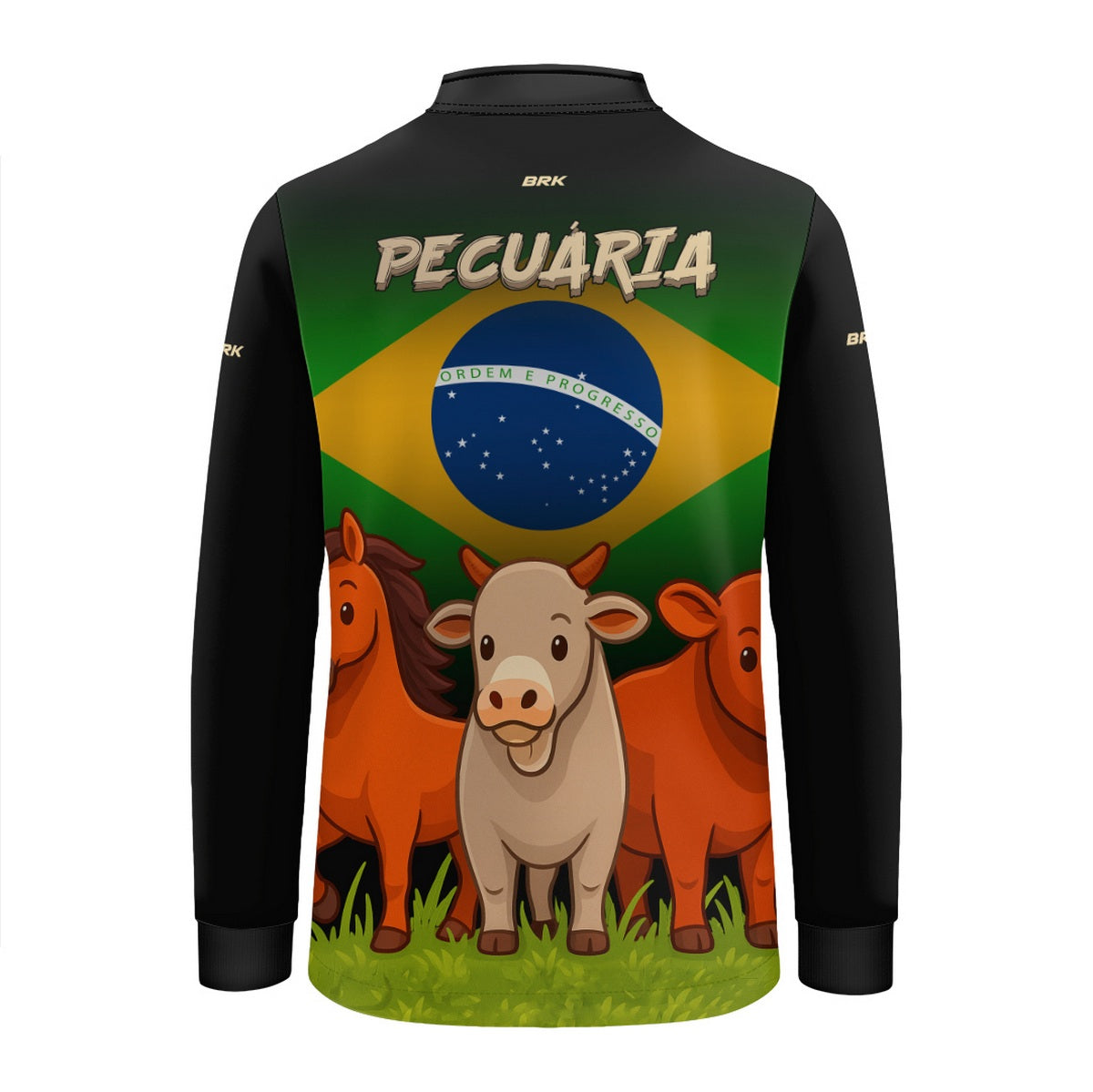 Camisa Agro Kids Brk Bandeira do Brasil Pecuária c/ UV50 + Revista para Colorir e Envio FULL