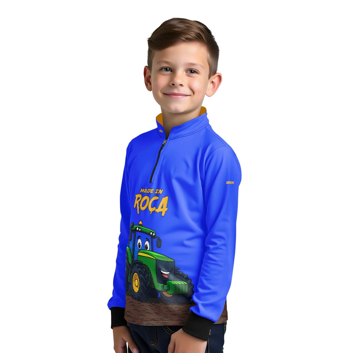 Camisa Agro Kids Brk Azul Made in Roça com Proteção UV50 - Brk Agro