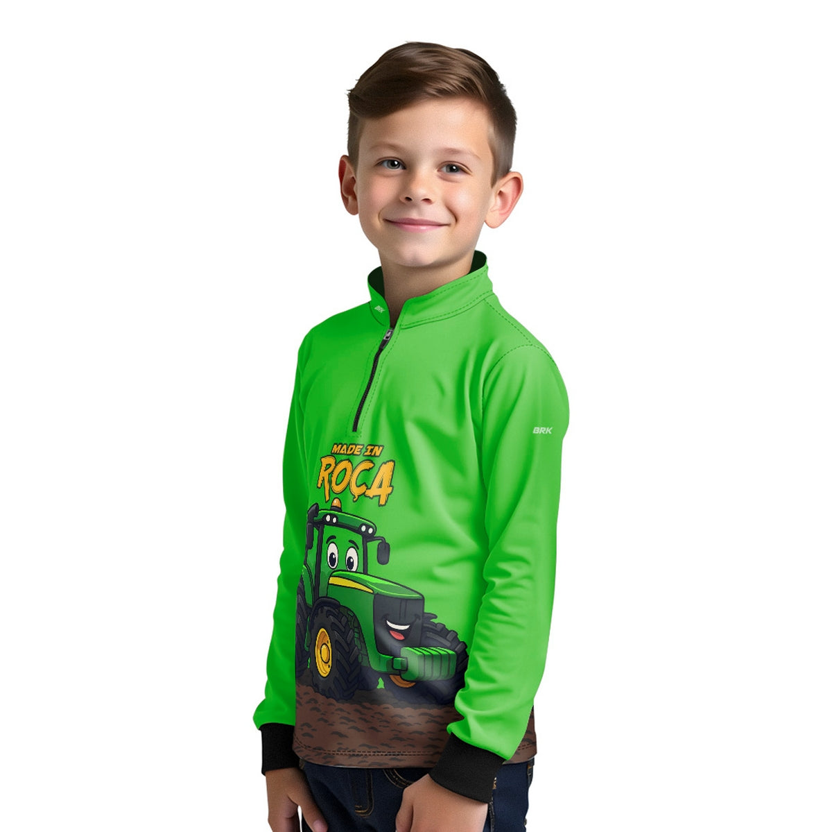 Camisa Agro Kids Brk Verde Made in Roça com Proteção UV50 - Brk Agro