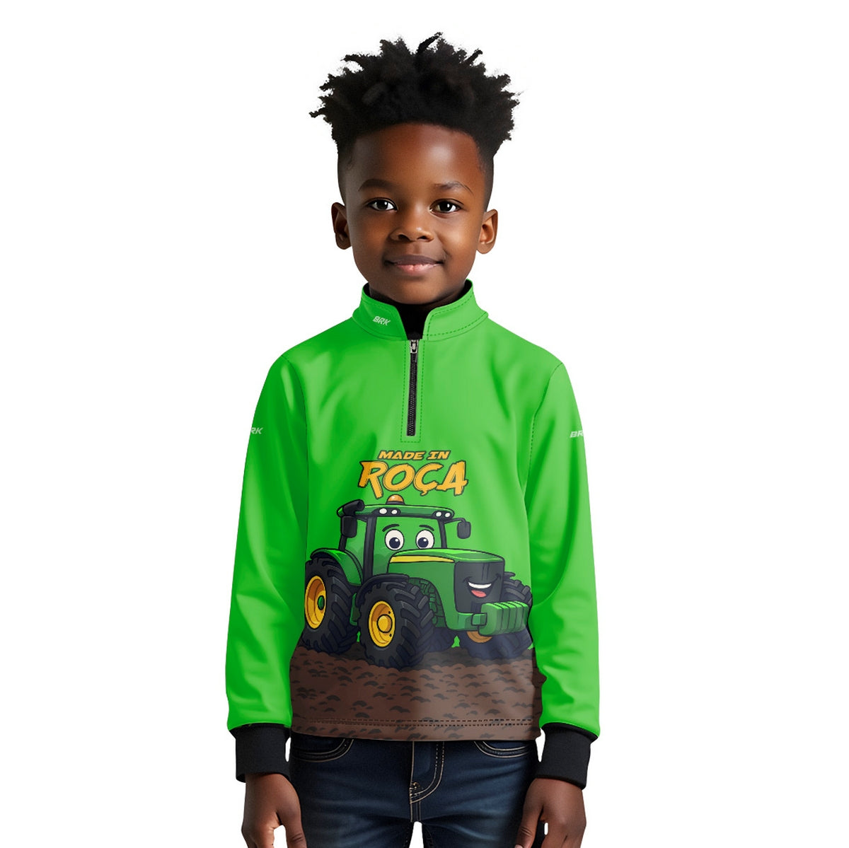 Camisa Agro Kids Brk Verde Made in Roça com Proteção UV50 - Brk Agro