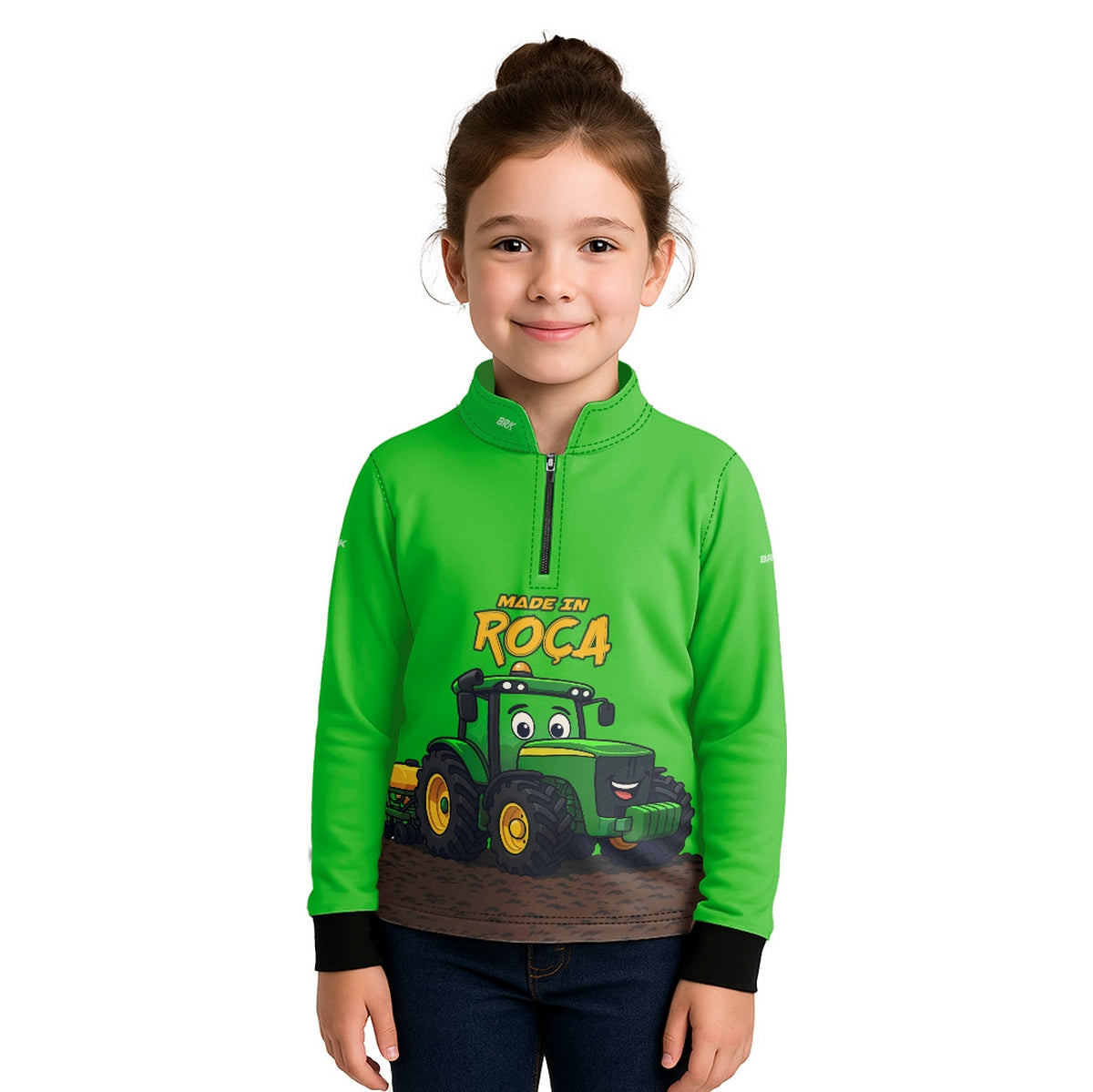 Camisa Agro Kids Brk Verde Made in Roça com Proteção UV50 - Brk Agro