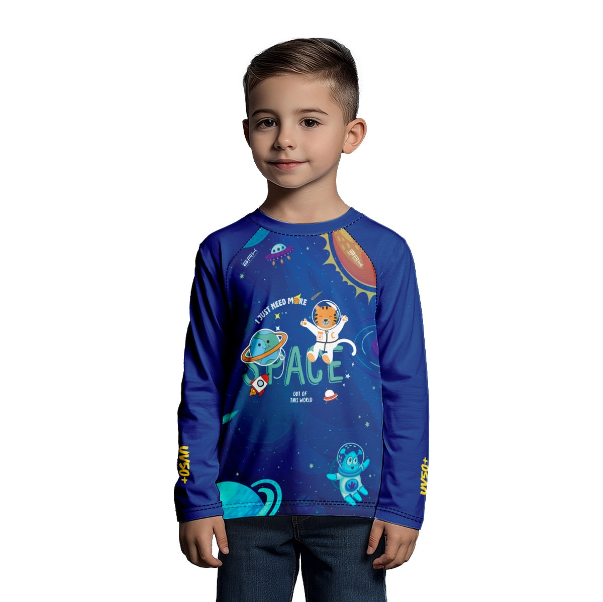 Camisa de Pesca Kids Brk Gatinho Astronauta com Proteção UV50 - Brk Agro