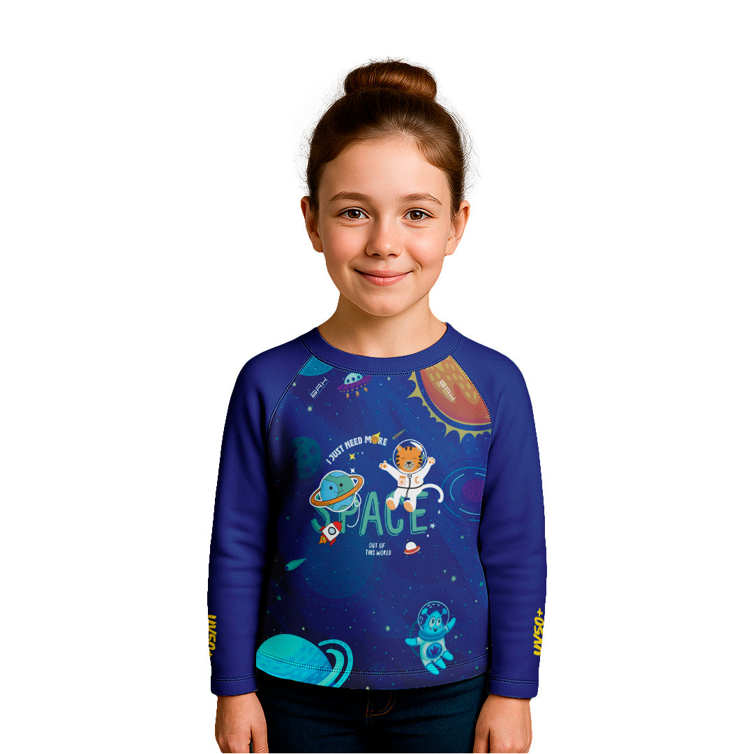 Camisa de Pesca Kids Brk Gatinho Astronauta com Proteção UV50 - Brk Agro
