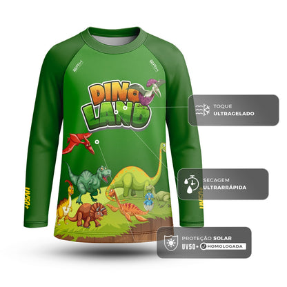 Camisa de Pesca Kids Brk Dino Land com Proteção UV50 - Brk Agro