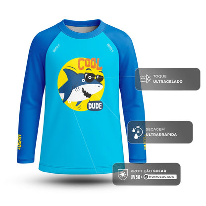 Camisa de Pesca Kids Brk Tubarão Descolado com Proteção UV50 - Brk Agro