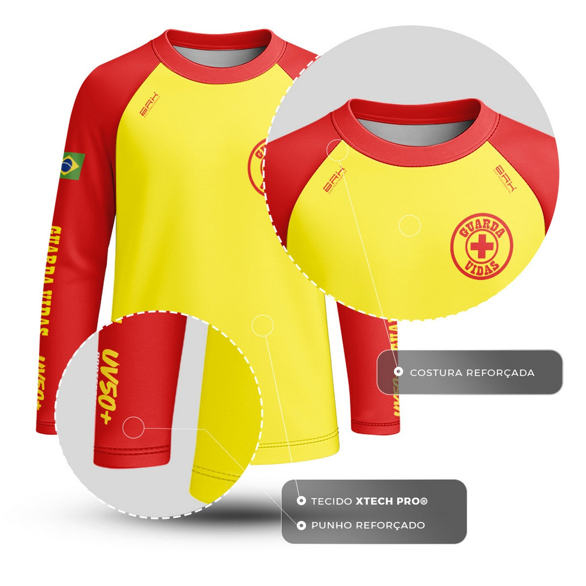 Camisa de Pesca Kids Brk Salva Vidas Mirim com Proteção UV50 - Brk Agro