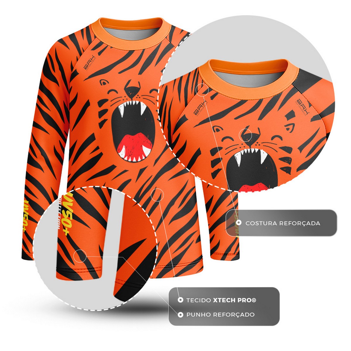 Camisa de Pesca Kids Brk Tigrinho com Proteção UV50 - Brk Agro