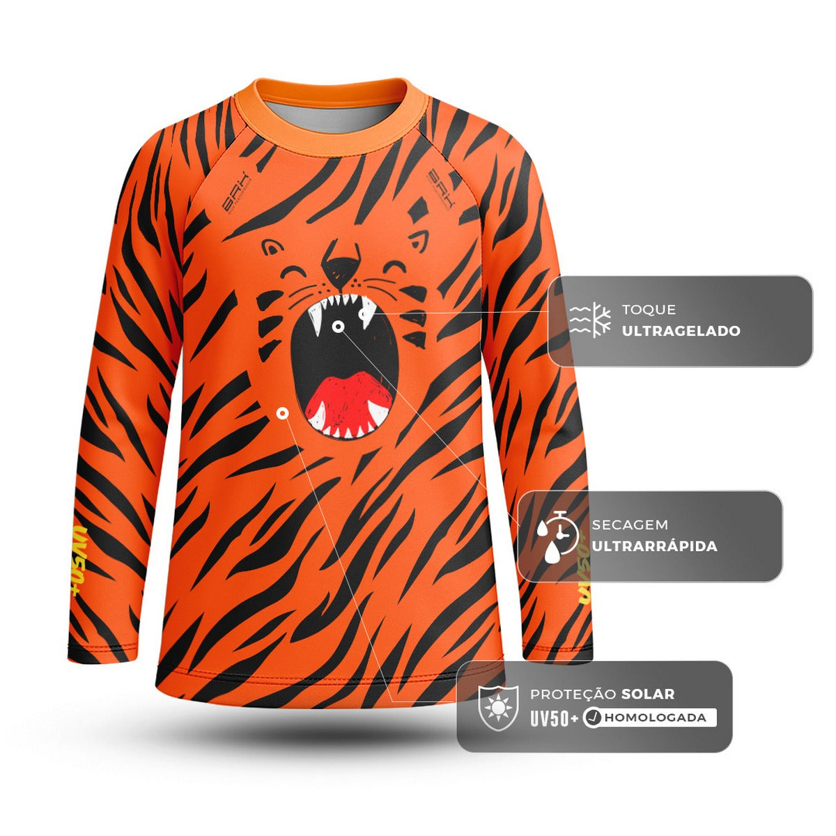 Camisa de Pesca Kids Brk Tigrinho com Proteção UV50 - Brk Agro