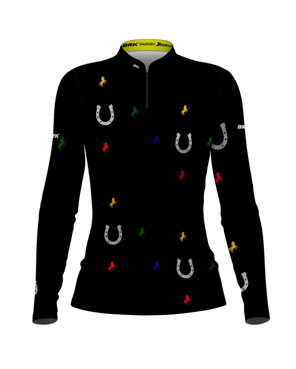 Camisa Agro Brk Ferradura Cavalos Coloridos com Proteção Solar UV50+ - Brk Agro