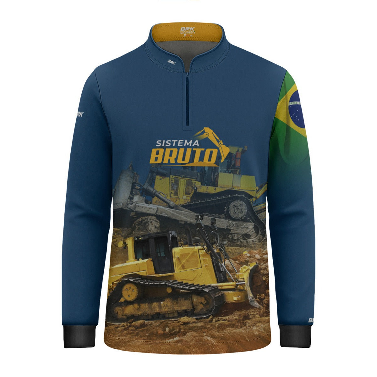 Camisa Agro Infantil Brk Trator de Esteiras Bulldozer com Proteção UV50 - Brk Agro