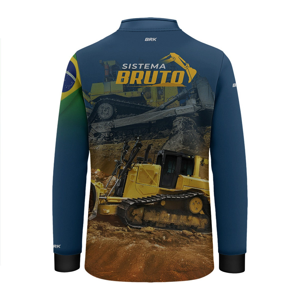Camisa Agro Infantil Brk Trator de Esteiras Bulldozer com Proteção UV50 - Brk Agro