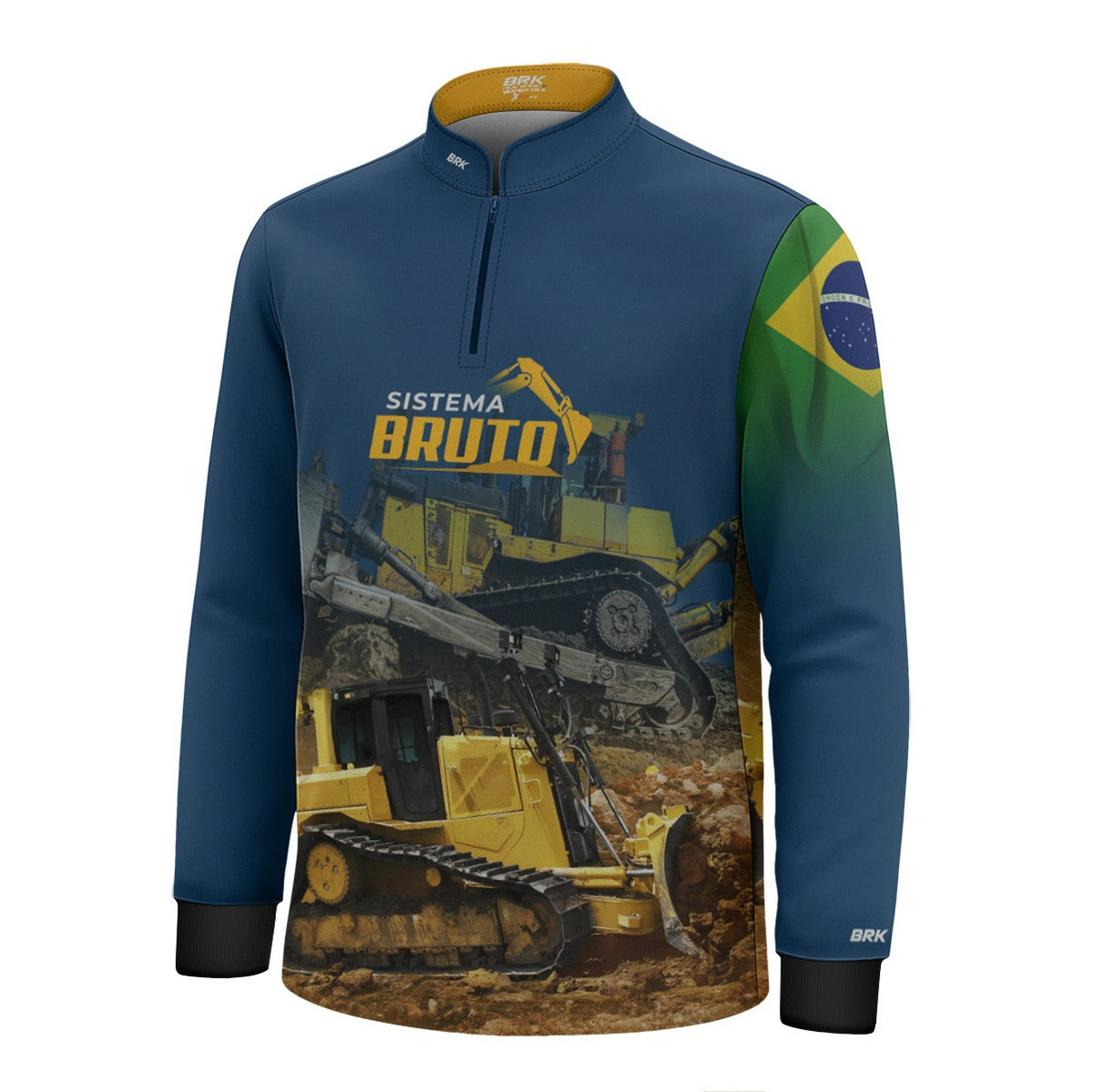 Camisa Agro Infantil Brk Trator de Esteiras Bulldozer com Proteção UV50 - Brk Agro