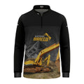 Camisa Agro Infantil Brk Preto e Amarelo Terraplanagem com Proteção UV50+ - Brk Agro