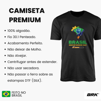 Camiseta Agro Brk Dia da Independência Bandeira Brasil com Algodão Premium - Brk Agro