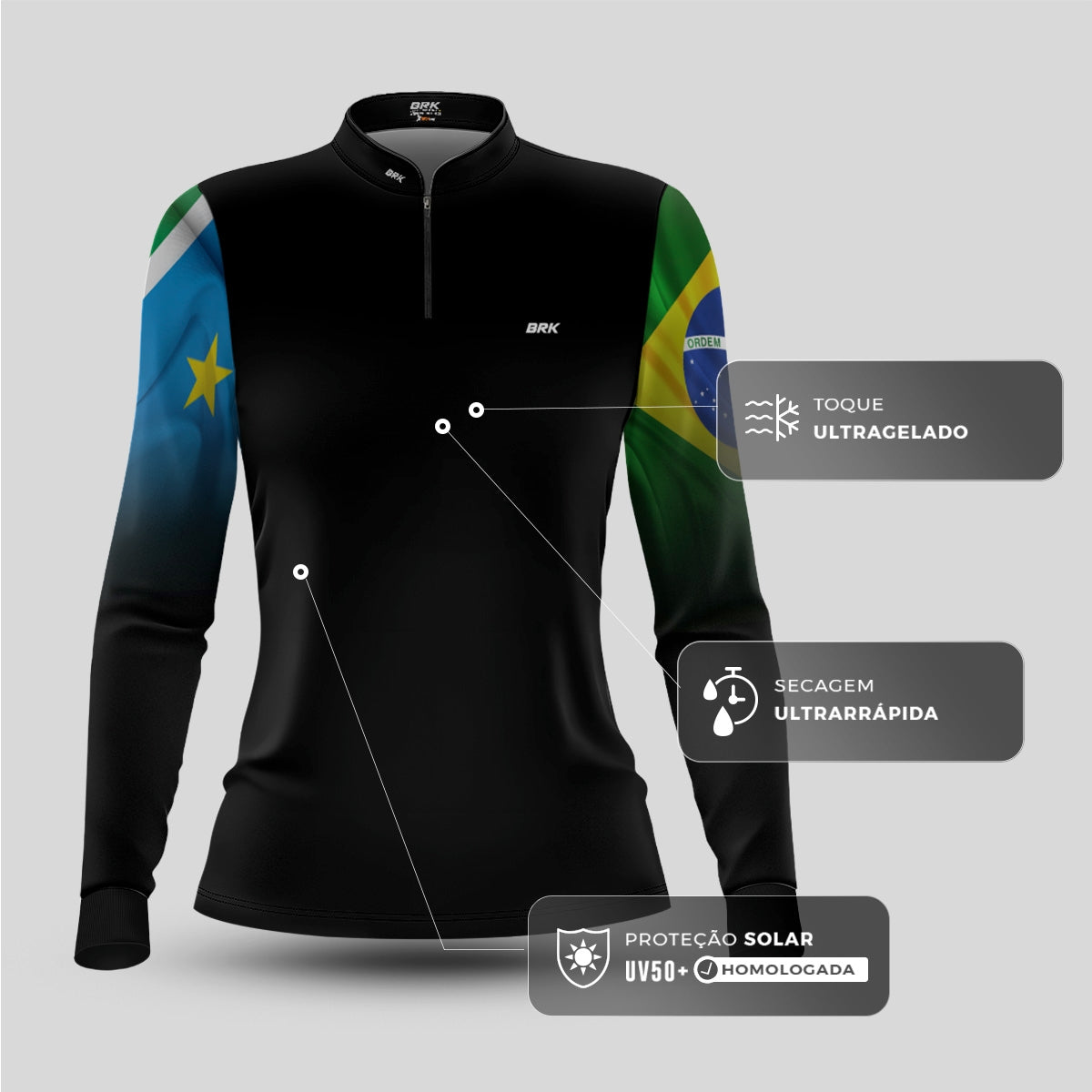 Camisa Feminina Brk Mato Grosso Do Sul com Proteção Solar UV50+ - Brk Agro