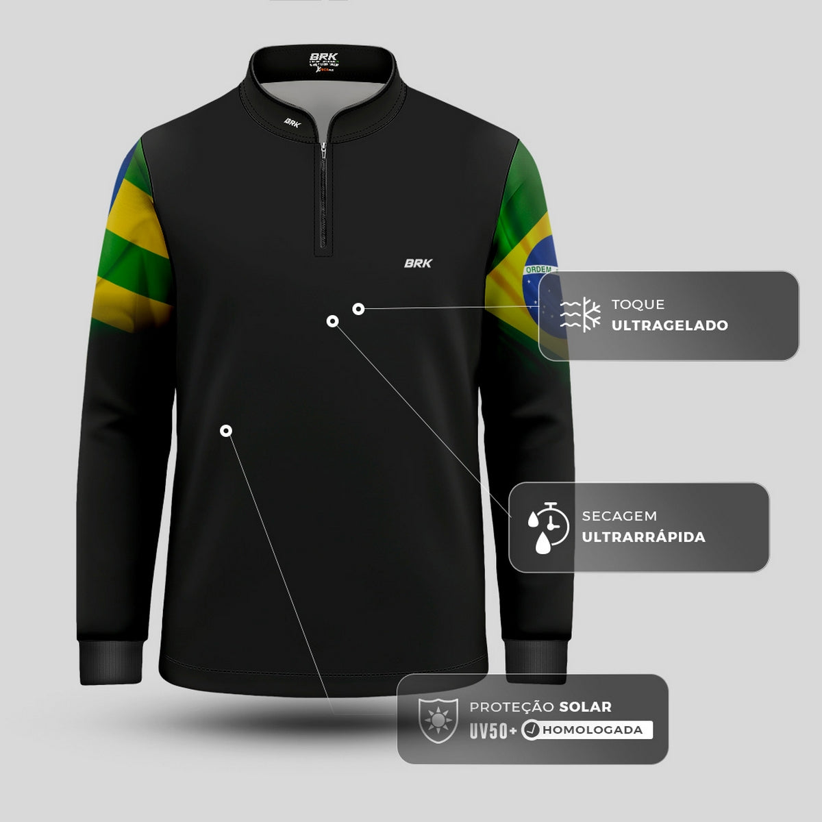 Camisa Infantil Brk Goiás Brasil com Proteção Solar UV50+ - Brk Agro