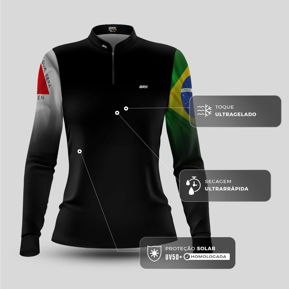 Camisa Feminina Brk Minas Gerais Brasil com Proteção Solar UV50+ - Brk Agro