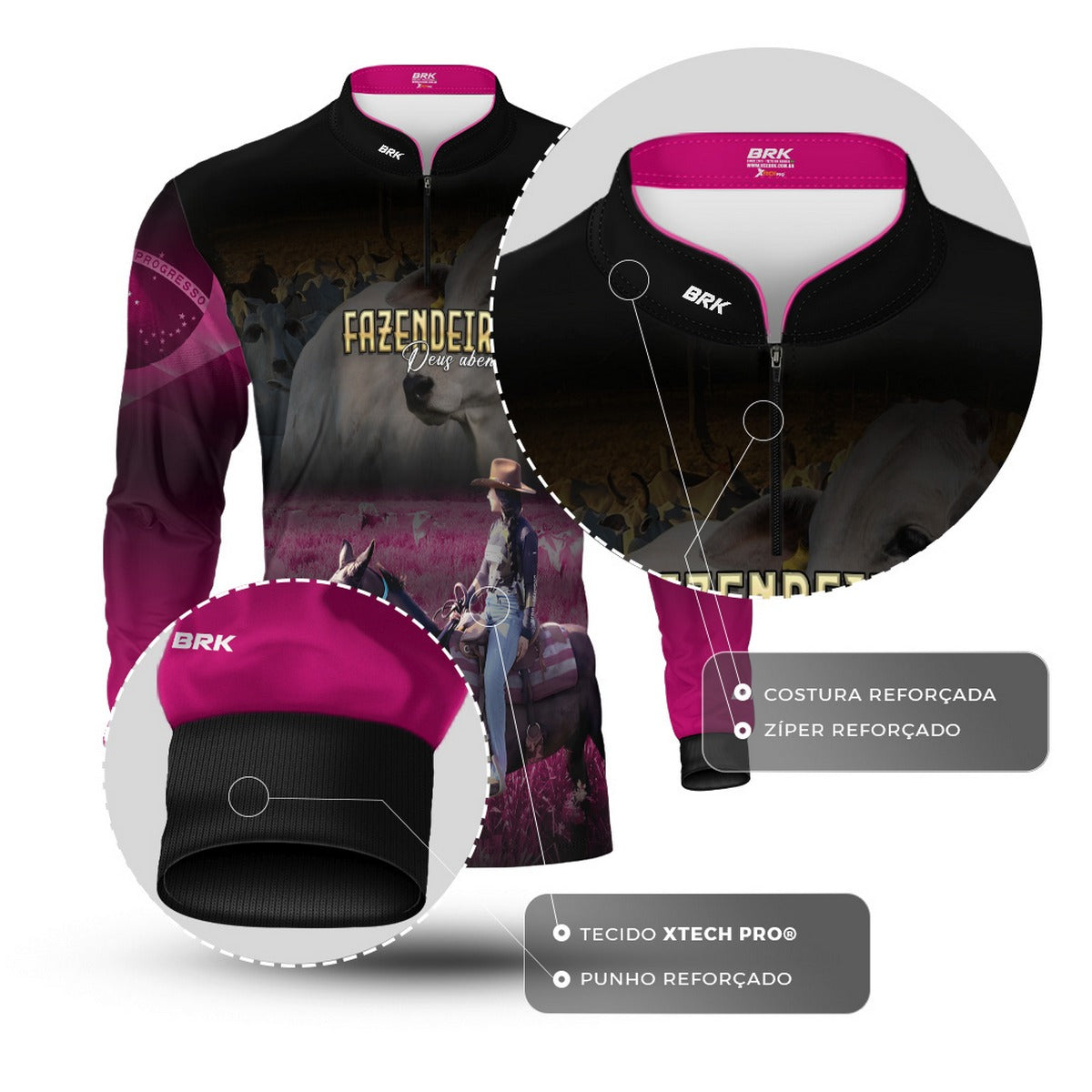 Camisa Agro Brk Maisa Fazendeira  com Proteção Solar UV50+ - Brk Agro