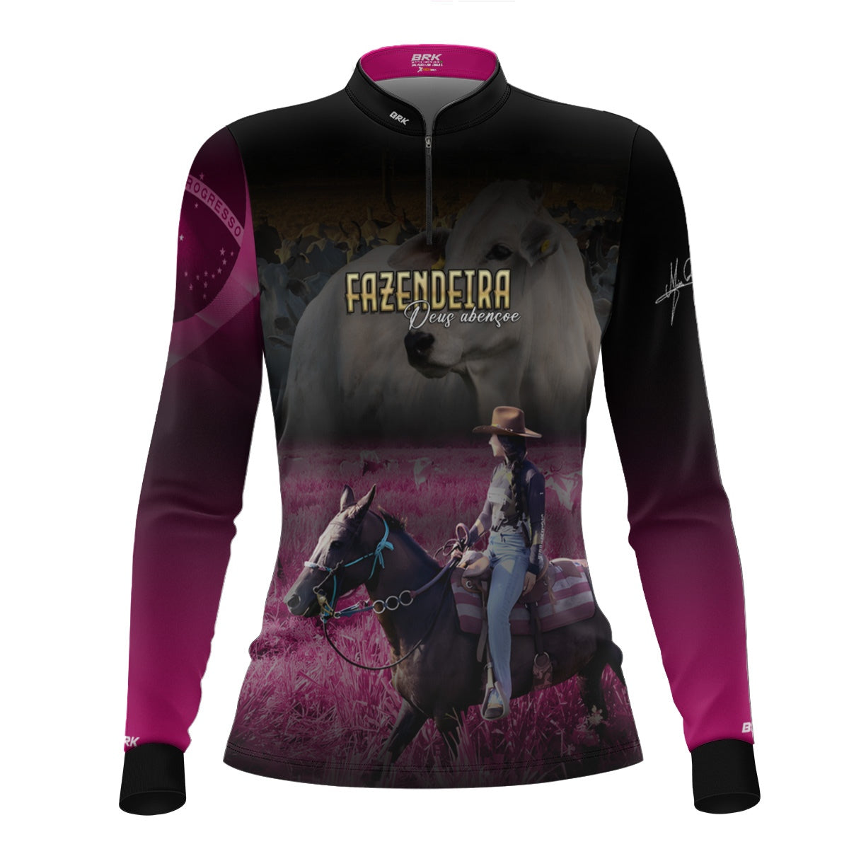 Camisa Agro Feminina Brk Maisa Fazendeira  com Proteção Solar UV50+ - Brk Agro